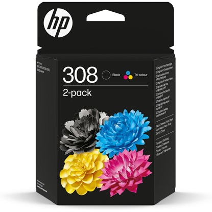 HP Μελάνι Inkjet No.308 2-Pack Black/Tri-Color (6L6S6UE) (HP6L6S6UE)-HP6L6S6UE