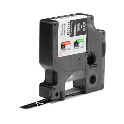 Ταινία Ετικετογράφου DYMO Ind Rhino Tape Vinyl White On Black 9mm (1805437) (DYM1805437)-DYM1805437