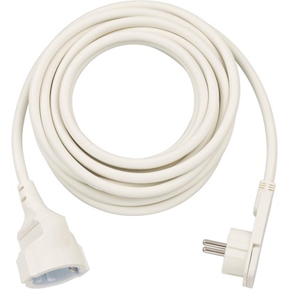 Brennenstuhl Quality Plastic Extension Cable with Flat Plug 5m H05VV-F3G1.5 white (1168980250) (BNN1168980250)-BNN1168980250