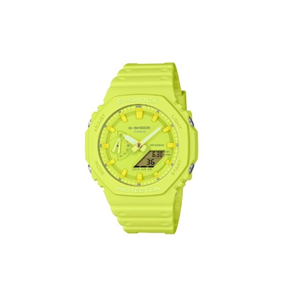 Casio Αναλογικό/Ψηφιακό Ρολόι Χρονογράφος Μπαταρίας με Κίτρινο Καουτσούκ Λουράκι (GA-2100-9A9ER) (CASGA-2100-9A9ER)-CASGA-2100-9A9ER