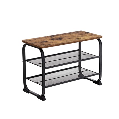 Μεταλλική Παπουτσοθήκη με 2 Ράφια και Πάγκο 66 x 30 x 45 cm Vasagle (LMR32BXV1) (VASLMR32BXV1)-VASLMR32BXV1