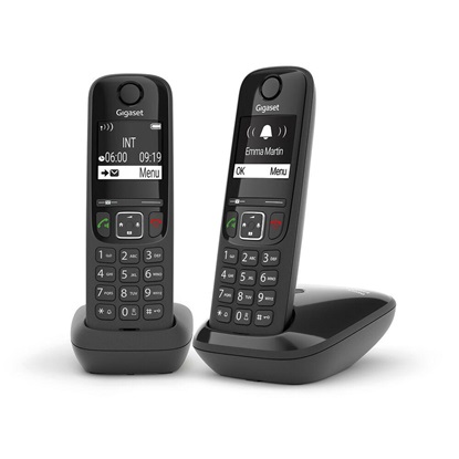 Gigaset Wireless Phone As690 Duo Black (L36852-H2816-D201) (GGSAS690DUO-BK)-GGSAS690DUO-BK