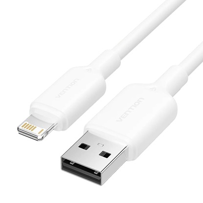 VENTION USB 2.0 A Male to Lightning Male 2.4A Cable 1M White PVC Type (LAMWF) (VENLAMWF)-VENLAMWF
