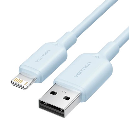 VENTION USB 2.0 A Male to Lightning Male 2.4A Cable 1M Blue PVC Type (LAMSF) (VENLAMSF)-VENLAMSF