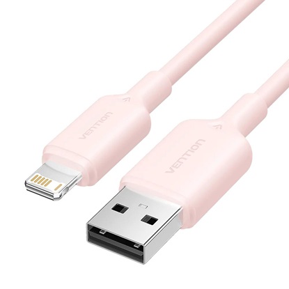 VENTION USB 2.0 A Male to Lightning Male 2.4A Cable 2M Pink PVC Type (LAMPH) (VENLAMPH)-VENLAMPH