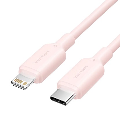 VENTION Type-C Male to Lightning Male 3A Cable 1M Pink PVC Type (LAKPF) (VENLAKPF)-VENLAKPF