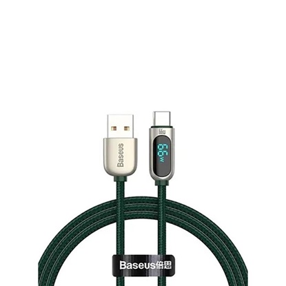 Baseus Καλώδιο USB σε USB-C με Οθόνη, 66W, 1m Πράσινο (CASX020006) (BASCASX020006)-BASCASX020006