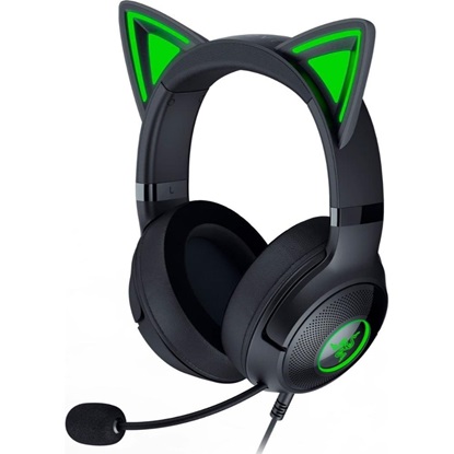 Razer Kraken Kitty V2 Black RGB USB 7.1 Gaming Headset Kitty Ears PC / PS5 / Switch (RZ04-04730100-R3M1) (RAZRZ04-04730100-R3M1)-RAZRZ04-04730100-R3M1