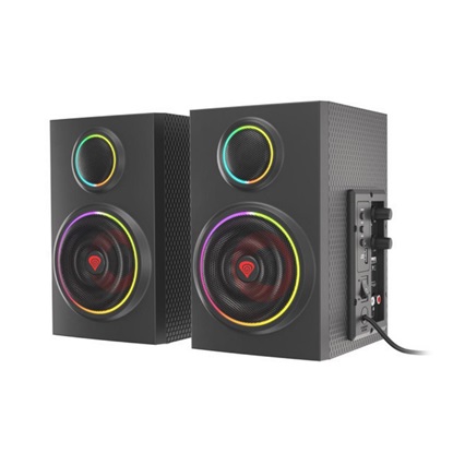 Genesis Gaming Speakers Helium 300BT 2.0 Wood Bluetooth ARGB (NCS-1716) (GNSNCS-1716)-GNSNCS-1716