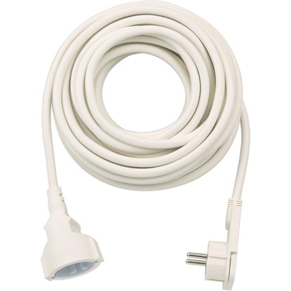 Brennenstuhl Quality Plastic Extension Cable with Flat Plug 10m H05VV-F3G1.5 white (1168980210) (BNN1168980210)-BNN1168980210