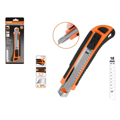 Shind Φαλτσετα Με Πλαστικη Λαβh Tpr Με 3 Λαμες 18mm (SHI-37559) (SHI37559)-SHI37559