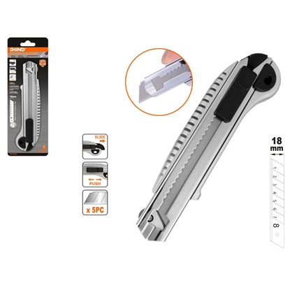 Shind Φαλτσετα Αλουμινιου Με 5 Λαμες 18mm (SHI-37552) (SHI37552)-SHI37552