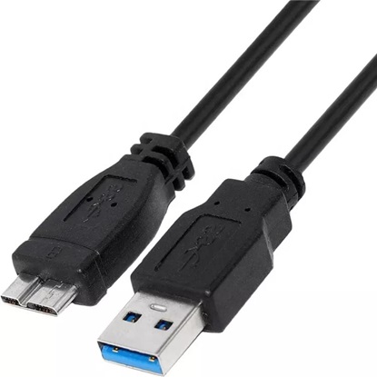 MediaRange USB-A to Micro-B USB 3.0 Charge and Sync Cable, USB 3.0, 5 Gbps, 5W max., 1.8m, Black (MRCS240)-MRCS240
