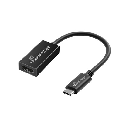 MediaRange USB-C to HDMI Audio and Video Converter, 20cm, Black (MRCS234)-MRCS234
