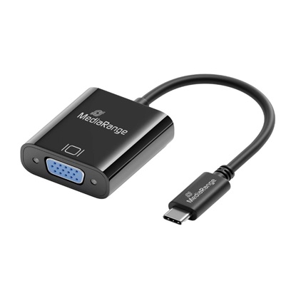 MediaRange USB Type-C® to VGA Video Converter, 20cm, Black (MRCS229)-MRCS229