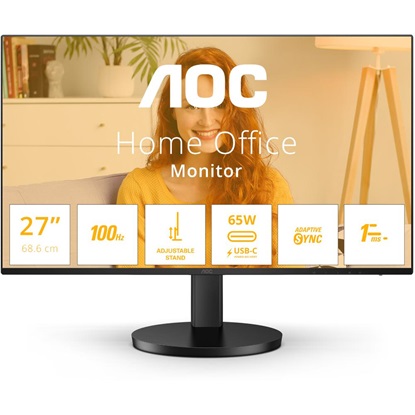 AOC 27B3CF2 IPS QHD USB-C Ergonomic Monitor 27'' with speakers (AOC27B3CF2)-AOC27B3CF2