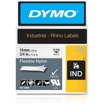 Ταινία Ετικετογράφου DYMO D1 Nylon (Μαύρα Γράμματα σε Λευκό Φόντο) (18489) (DYM18489)-DYM18489