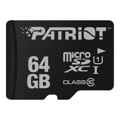 Patriot LX Series 64 GB microSDXC Black UHS-I U1 Class 10 (PSF64GMDC10) (PATRPSF64GMDC10)-PATRPSF64GMDC10