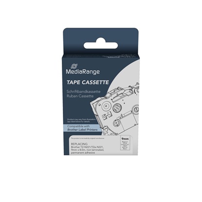 Ετικέτες Γενικής Χρήσης Mediarange (Brother TZ-N221/TZe-N221) 9mm, 8m, Permanent Adhesive, Black on White (MRBTZN221)-MRBTZN221