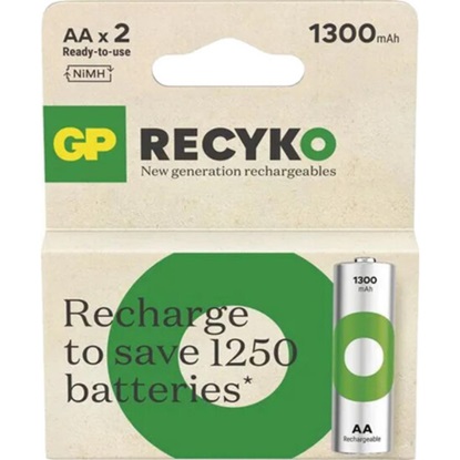 GP ReCyko 1300 mAh rechargeable batteries AA / R6 Ni-MH  (GPB20984)-GPB20984