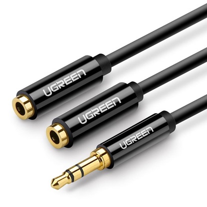 Ugreen AUX audio splitter 3.5mm jack cable AV123 25cm black (20816) (UGR20816)-UGR20816