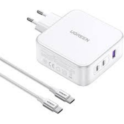 Ugreen Charger 15339 Nexode 2xUSB-C USB-A 3.0 PD3.0 QC4.0 GaN 140W white (15339) (UGR15339)-UGR15339
