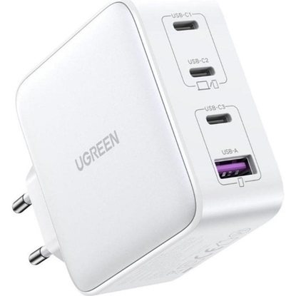 Ugreen Charger 15337 Nexode 3xUSB-C USB-A 3.0 PD3.0 QC4.0 GaN 100W white (15337) (UGR15337)-UGR15337