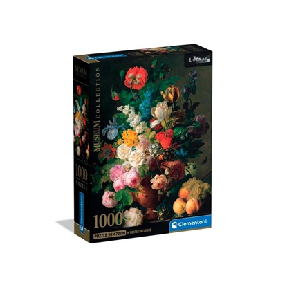 Clementoni Puzzle Museum Collection - Van Dael: Bowl of Flowers 1000pcs (39970) (CLE39970)-CLE39970