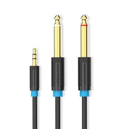 VENTION 3.5mm Male to 2*6.5mm Male Audio Cable 3M Black (BACBI) (VENBACBI)-VENBACBI
