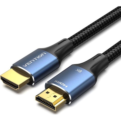 VENTION Cotton Braided 8K HDMI Male to Male Cable 3M Blue Aluminum Alloy Type (ALGLI) (VENALGLI)-VENALGLI