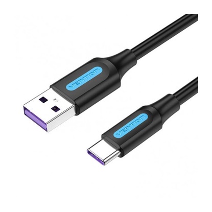 VENTION USB 2.0 A Male to Type-C Male 5A Cable 2M Black PVC Type (CORBH) (VENCORBH)-VENCORBH