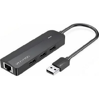 VENTION USB 2.0 3 Port Hub with USB-A / Ethernet Connection (CHPBB) (VENCHPBB)-VENCHPBB
