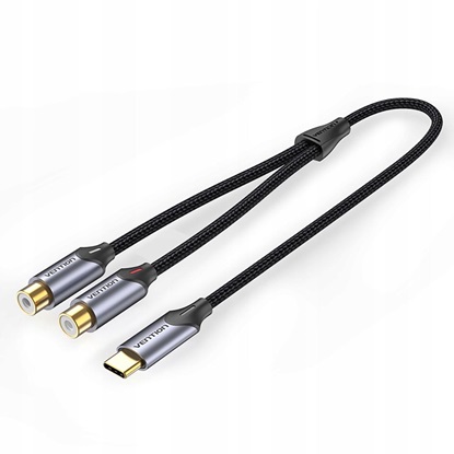 VENTION Type-C Male to 2RCA Female Cable 0.5M Gray Aluminum Alloy Type (BGVHD) (VENBGVHD)-VENBGVHD