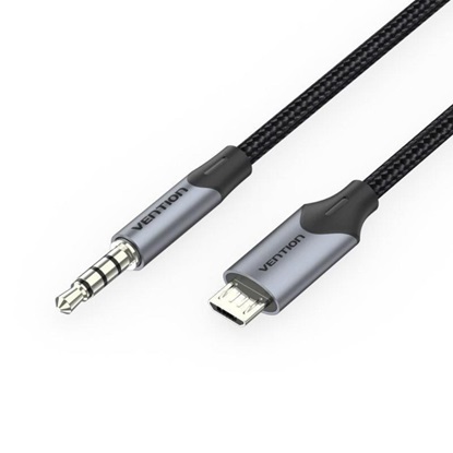 VENTION Micro USB Male to TRRS 3.5mm Male Audio Cable 1.5M Black (BDGBG) (VENBDGBG)-VENBDGBG