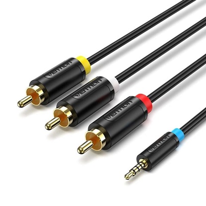 VENTION 2.5mm Male to 3RCA Male AV Cable 2M Black (BCCBH) (VENBCCBH)-VENBCCBH