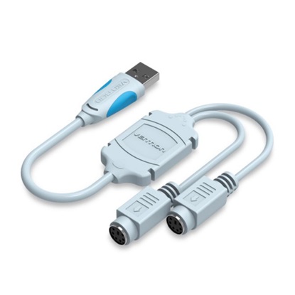 VENTION USB2.0 to Dual PS/2 Adapter Cable 0.3M Blue (VAS-C03-S) (VENVAS-C03-S)-VENVAS-C03-S