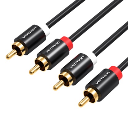 VENTION 2RCA Male to Male Audio Cable 3M Black Metal Type (VAB-R06-B300) (VENVAB-R06-B300)-VENVAB-R06-B300