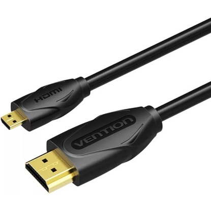VENTION Micro HDMI to HDMI Cable 1M Black (VAA-D03-B100) (VENVAA-D03-B100)-VENVAA-D03-B100