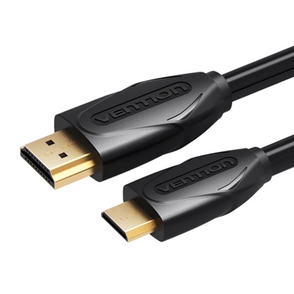 VENTION Mini HDMI to HDMI Cable 1M Black (VAA-D02-B100) (VENVAA-D02-B100)-VENVAA-D02-B100
