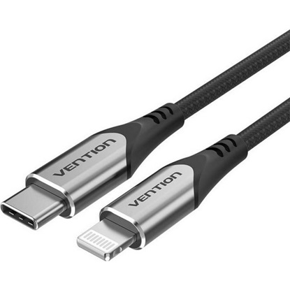VENTION Nylon Braided Type-C to Lightning 3A Cable 2M Gray Aluminum Alloy Type MFi-Certified (TACHH) (VENTACHH)-VENTACHH