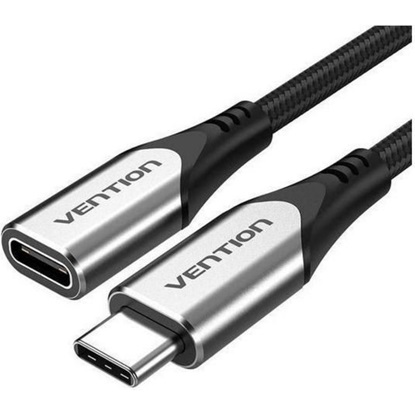 VENTION Cotton Braided Type-C 3.1 Extension Cable 0.5M Gray (TABHD) (VENTABHD)-VENTABHD