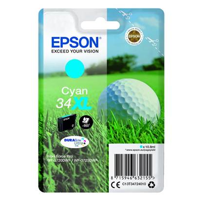 Epson Μελάνι Inkjet No.34XL Cyan (C13T34724010)