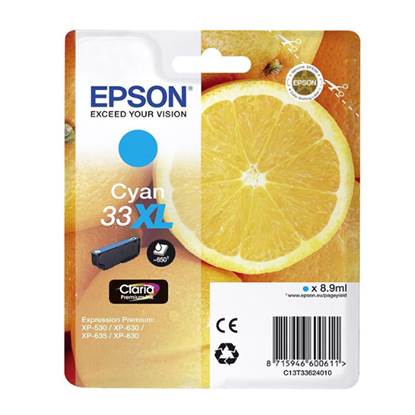 Epson Μελάνι Inkjet Series 33 Cyan XL (C13T33624012)