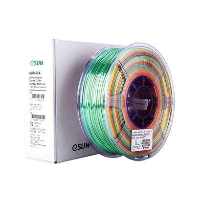 ESUN PLA 3D Printer Filament - Multicolor eSilk- spool of 1Kg - 1.75mm (REFPLAMULTI1000MM175)-REFPLAMULTI1000MM175