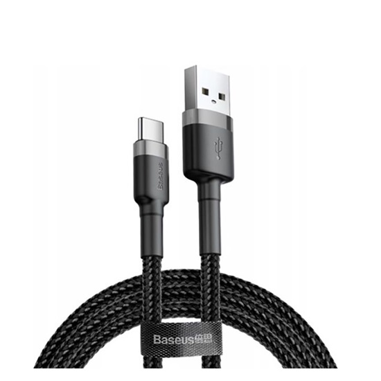 Baseus Cafule Braided USB 2.0 Cable USB-C male - USB-A male Μαύρο 1m (CATKLF-BG1) (BASCATKLF-BG1)-BASCATKLF-BG1