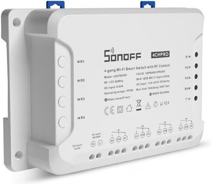 Sonoff 4CH PRO R3 Smart Ενδιάμεσος Διακόπτης με Wi-Fi και RF σε Λευκό Χρώμα (4CHPROR3) (SON4CHPROR3)-SON4CHPROR3