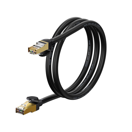 Baseus U/UTP Cat.7 Καλώδιο Δικτύου Ethernet 1m Μαύρο (WKJS010101 (BASWKJS010101)-BASWKJS010101