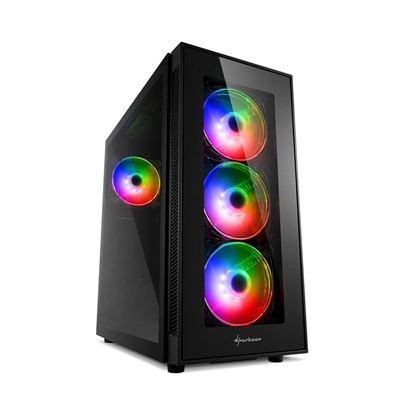 Sharkoon TG5 Pro RGB Gaming Midi Tower Computer Case Black (23356973) (SHR23356973)-SHR23356973