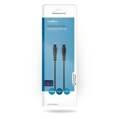 Nedis Optical Audio Cable TOS male - TOS male Μαύρο 2m (CAGB25000BK20) (NEDCAGB25000BK20)-NEDCAGB25000BK20