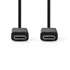 Nedis Regular USB 3.1 Cable USB-C male - USB-C male Black 1m (CCGT64750BK10) (NEDCCGT64750BK10)-NEDCCGT64750BK10